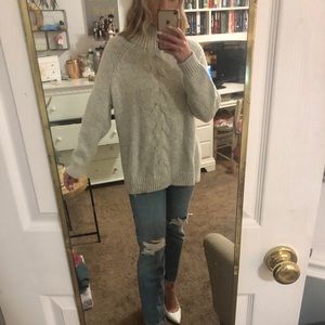Gray oversize turtleneck sweater from PacSun